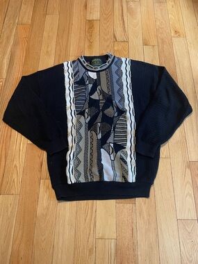 Vintage Black Patterned Men’s Sweater -